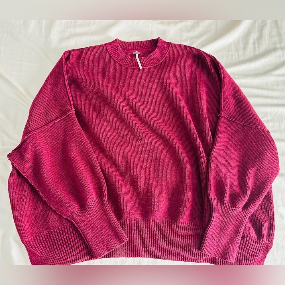 Free people easy street sweater cranberry red small